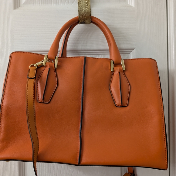 Orange Leather Handbag - Picture 1 of 4